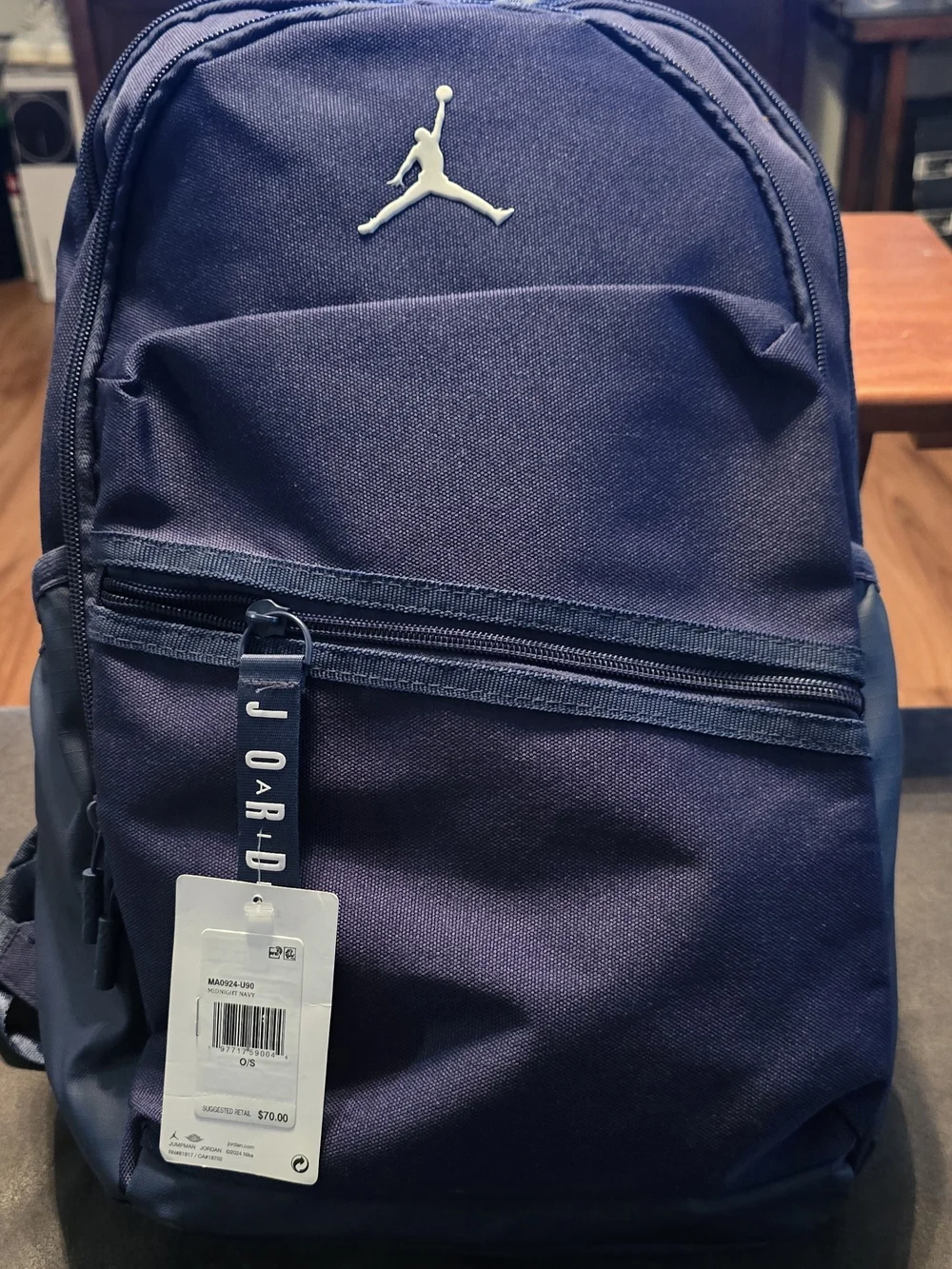 Nike Jordan Air Patrol Navy Blue Backpack - Multiple Compartments .